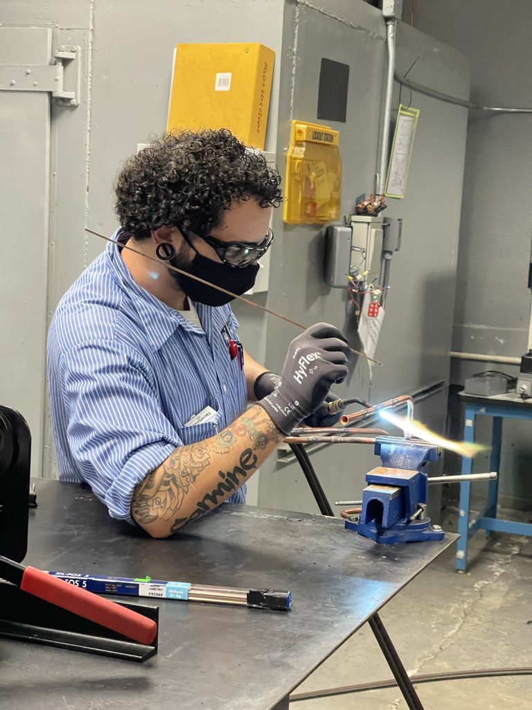 Welding student