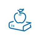 Icon of an apple on a book