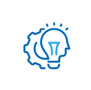Icon of gear and lightbulb