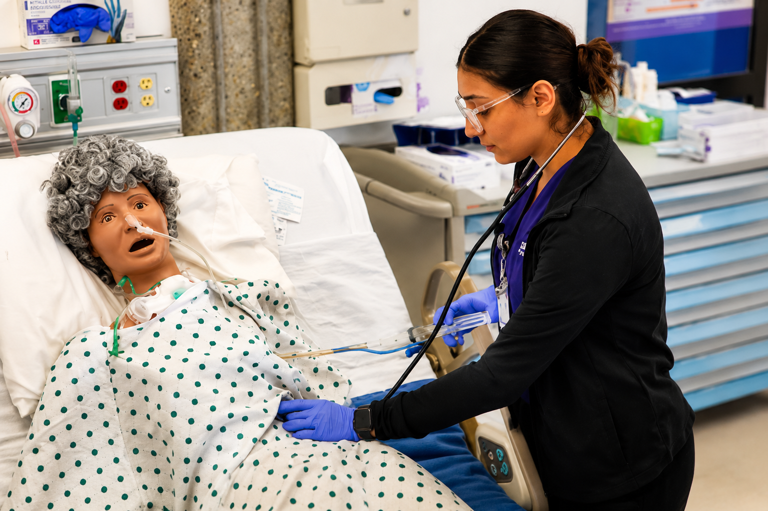 IOT Vocational Nursing Student working on rotations.