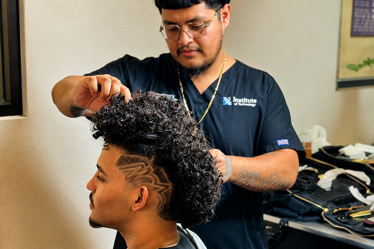Barbering Student at IOT